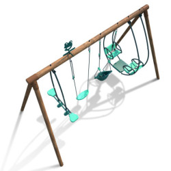 Portique de jeux Suzanne 377x189x222cm en bois autoclave - SOULET