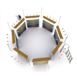 Piscine hexagonale démontable en bois Ø340xH111cm CEBU - Waterclip