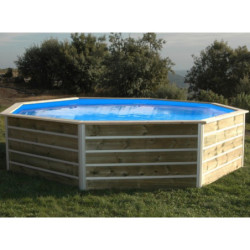 Piscine octogonale démontable en bois Ø460xH94cm BOHOL - Water'Clip