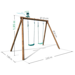 Portique de jeux en bois autoclave Alizée 265x166x195cm – SOULET