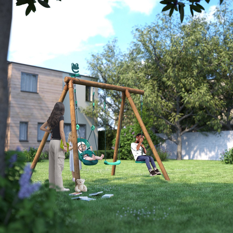 Portique en bois pour enfants TIAGO 242x166x195cm – SOULET