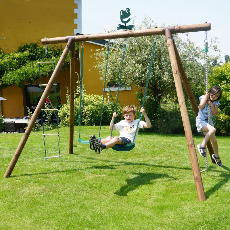 Portique en bois pour enfants ERNEST 276x189x222cm – SOULET