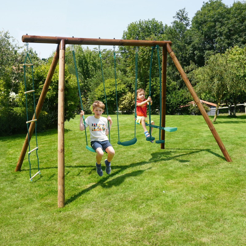 Portique en bois pour enfants GABIN 318x189x222cm – SOULET