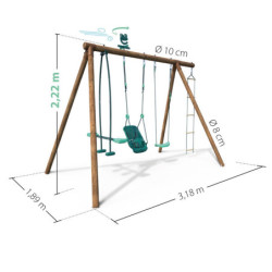 Portique en bois pour enfants SUZON 318x189x222cm – SOULET