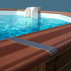 Piscine octogonale allongée démontable en bois 550x375x129cm ST. LOUIS - Water'Clip