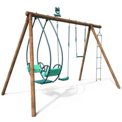 Portique en bois pour enfants JULIETTE 348x189x222cm – SOULET