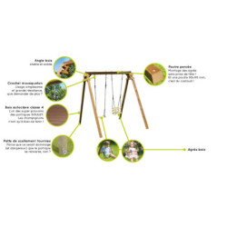 Portique de jeux en bois autoclave Ambre 210x207x224cm – SOULET