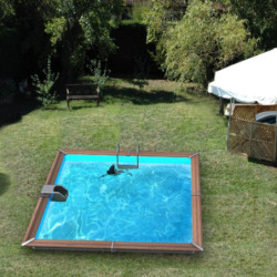Piscine carrée démontable en bois 370x370x147cm EGINE - Water'Clip