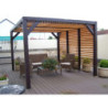 Pergola en bois avec vantelles amovibles sur toiture + 1 côté 340x312x217 Veneto
