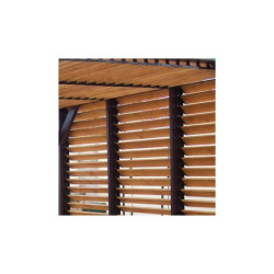 Pergola en bois avec vantelles amovibles sur toiture + 1 côté 340x360x217cm Veneto