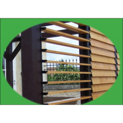 Pergola en bois avec vantelles amovibles sur toiture + 1 côté 340x360x217cm Veneto