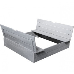 Bac à sable en bois traité avec bancs 118x118x22cm – SOULET