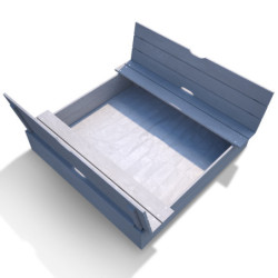 Bac à sable en bois percé pour enfants avec bancs 118x118x22cm SOULET