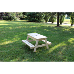 Table de pique-nique en bois avec bac à sable intégré 90x91x50cm SOULET