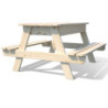 Table de pique-nique en bois avec bac à sable intégré 90x91x50cm SOULET