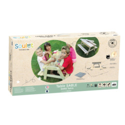 Table de pique-nique en bois avec bac à sable intégré 90x91x50cm SOULET