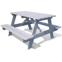 Table de pique-nique en bois traité 90x91x50cm – SOULET