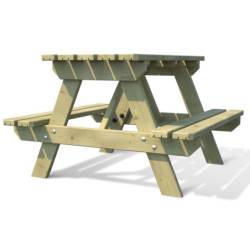 Table de pique-nique en bois traité autoclave 90x89x56cm - SOULET
