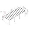 Pergola adossée Stockholm 350x950cm aluminium gris et polycarbonate avec stores de toit rétractables – PALRAM