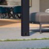 Pergola adossée Stockholm 350x950cm aluminium gris et polycarbonate avec stores de toit rétractables – PALRAM