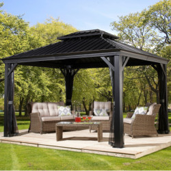 Tonnelle de jardin Messina 298x363cm en aluminium thermolaqué – SOJAG