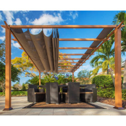Pergola en aluminium marron clair 350x505cm Florence – PARAGON OUTDOOR
