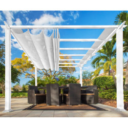 Pergola en aluminium blanc 350x505cm Florence – PARAGON OUTDOOR