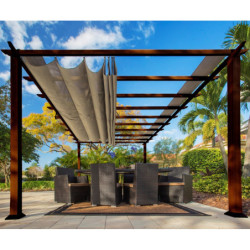 Pergola en aluminium marron foncé 350x505cm Florence – PARAGON OUTDOOR