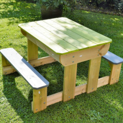 Table de pique-nique en bois avec bac à sable 80x100x53cm – Wendi Toys