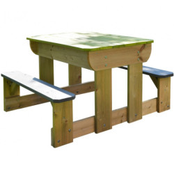 Table de pique-nique en bois avec bac à sable 80x100x53cm – Wendi Toys