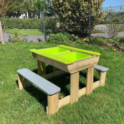 Table de pique-nique en bois avec bac à sable 80x100x53cm – Wendi Toys