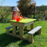 Table de pique-nique en bois avec bac à sable 80x100x53cm – Wendi Toys