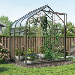 Serre de jardin en alu noir et verre de 3mm - Orion 3800 - Vitavia