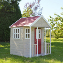 Cabane pour enfants en bois avec terrasse 120x120x155cm Fuchs – Wendi Toys