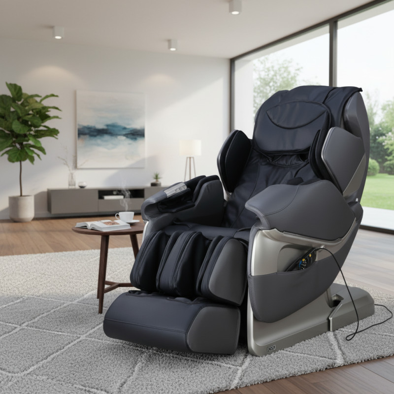 Fauteuil massant 3D corps complet chauffant - Zero Gravity - Bluetooth - Luxe K86-1 anthracite - KÔSU