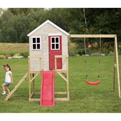 Cabane sur pilotis pour enfants en bois avec balançoire 330x350x242cm Elefant – Wendi Toys