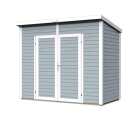 Abri de jardin en bois gris clair 3,49m² Skur 2 – Baltic + plancher