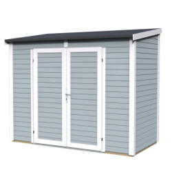 Abri de jardin en bois gris clair 3,49m² Skur 2 – Baltic + plancher