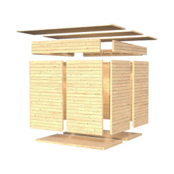 Abri de jardin en bois gris clair 3,49m² Skur 2 – Baltic + plancher