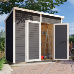 Abri de jardin en bois anthracite 3,49m² Skur 2 – Baltic + plancher