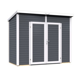 Abri de jardin en bois anthracite 3,49m² Skur 2 – Baltic + plancher