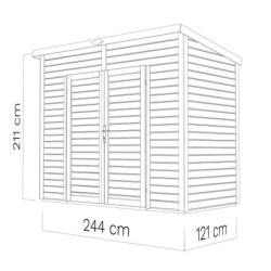 Abri de jardin en bois anthracite 3,49m² Skur 2 – Baltic + plancher
