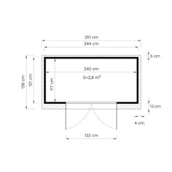 Abri de jardin en bois anthracite 3,49m² Skur 2 – Baltic + plancher