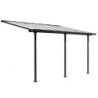 Toit de terrasse 12,83m² en alu anthracite + rideau d’ombrage Habrita
