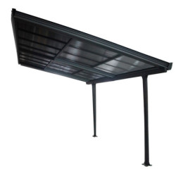 Toit de terrasse 12,04m² en alu anthracite à panneaux amovibles Habrita