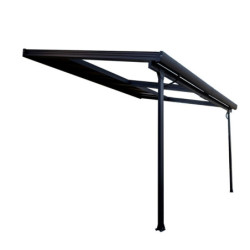 Toit de terrasse 12,04m² en alu anthracite à panneaux amovibles Habrita