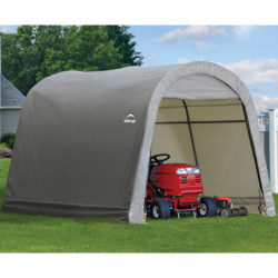 Abri de jardin 9m² démontable à toit arrondi en acier et polyéthylène gris – Shelter Logic