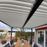 Pergola bioclimatique aluminium anthracite 10,80m² + toit avec lames ovales écru HABRITA
