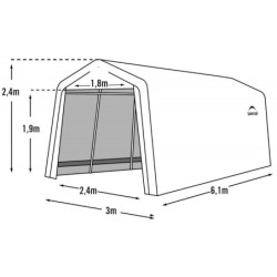 Garage 18,3m² démontable en acier et polyéthylène gris – Shelter Logic