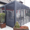 Pergola bioclimatique alu anthracite 10,80m² + ventelles + 5 panneaux moucharabieh – HABRITA	